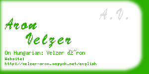 aron velzer business card